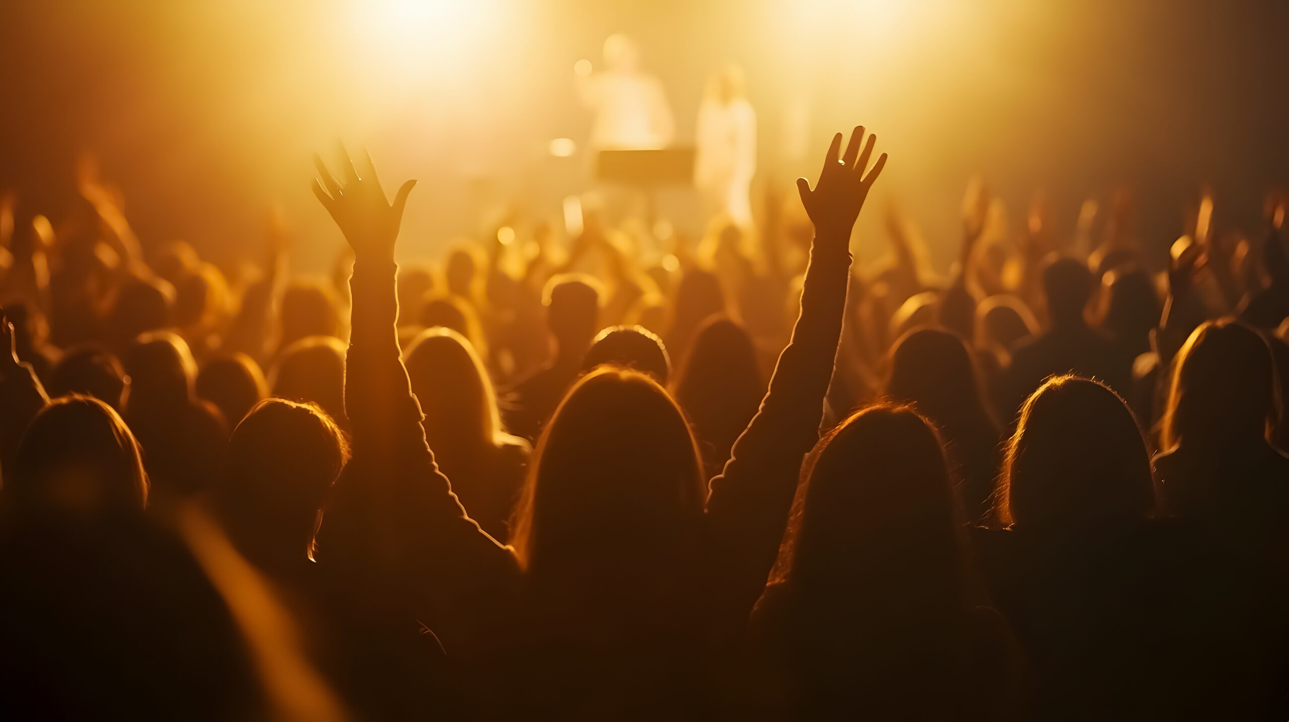 A Christian congregation worshiping together