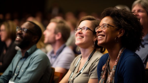 Candid shots of attendees at a Church Conference