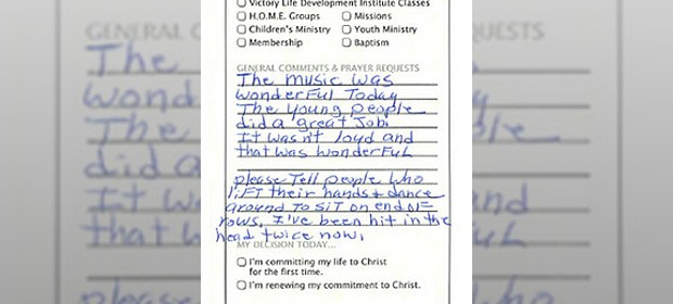 comment card